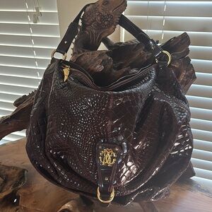 Roberto Cavelli Shoulder Luxurious Brown/Maroon Designer Women's Bag